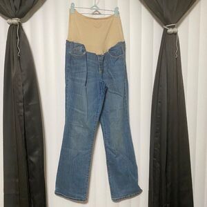 Old Navy maternity boot cut denim blue jeans.  Panel provides gentle back suppor